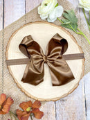 4.5" Classic Satin Hair Bows | Alligator Clips or Headbands
