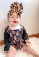 Leopard trees ruffle romper