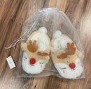 Kids Reindeer Closed Toe Slippers – Gift-Ready Holiday Fuzzy House Shoes