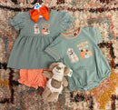 Pumpkin Patch Applique Bloomer Set – Fall Baby Girl Outfit