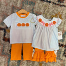 Pumpkin French Knot Girl Pant Set – Boutique Fall Outfit for Toddlers & Girls 🎃🍂