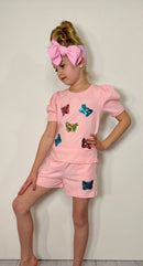 Butterfly Sequin Girls Set