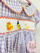 Duck, Duck, Ghost! Smocked Halloween Outfit – Custom Smocked Dress for Baby & Toddler Girls