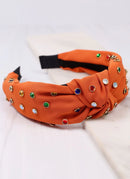 Caroline Hill Halle Jeweled Top Knot Headband – Rhinestone Hair Accessory