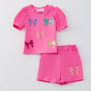 Coquette Bows Sequin Girls Set