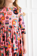 SALE Put Your Records On Twirl Dress