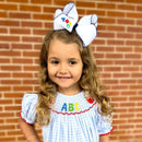 ABC Embroidered Hair Bow | Girls Back-to-School Grosgrain Bow | WeeStay™ Clip | Bossier City, LA