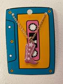 Pink Boot Necklace