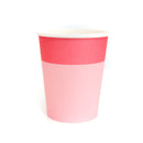 Strawberry and Light Pink Cup Color Blocked Paper Party Ware