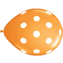 11" Orange Polka Dot Balloons (5 Pack) – Perfect for Parties, Birthdays, Halloween & Decorations