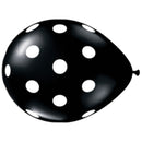 11" Latex Balloon Black Polka Dot (10 Pack)