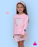 Azarhia Sequin Appliqué Stay Sweet Pink Holly Sweatshirt | Girls Boutique Sweatshirt | Bossier City, LA