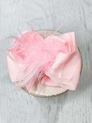 Solid Feather Puff Looped Knot Hair Bow - Alligator Clip - 5.5"