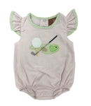 Baby Girls Pink Gingham Golf Appliqué Bubble | Southern Boutique Baby Outfit – Bossier City Louisiana