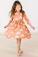SALE Rainbows in Fall 3/4 Sleeve Twirl Dress