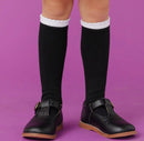Scallop knee high socks black/ white