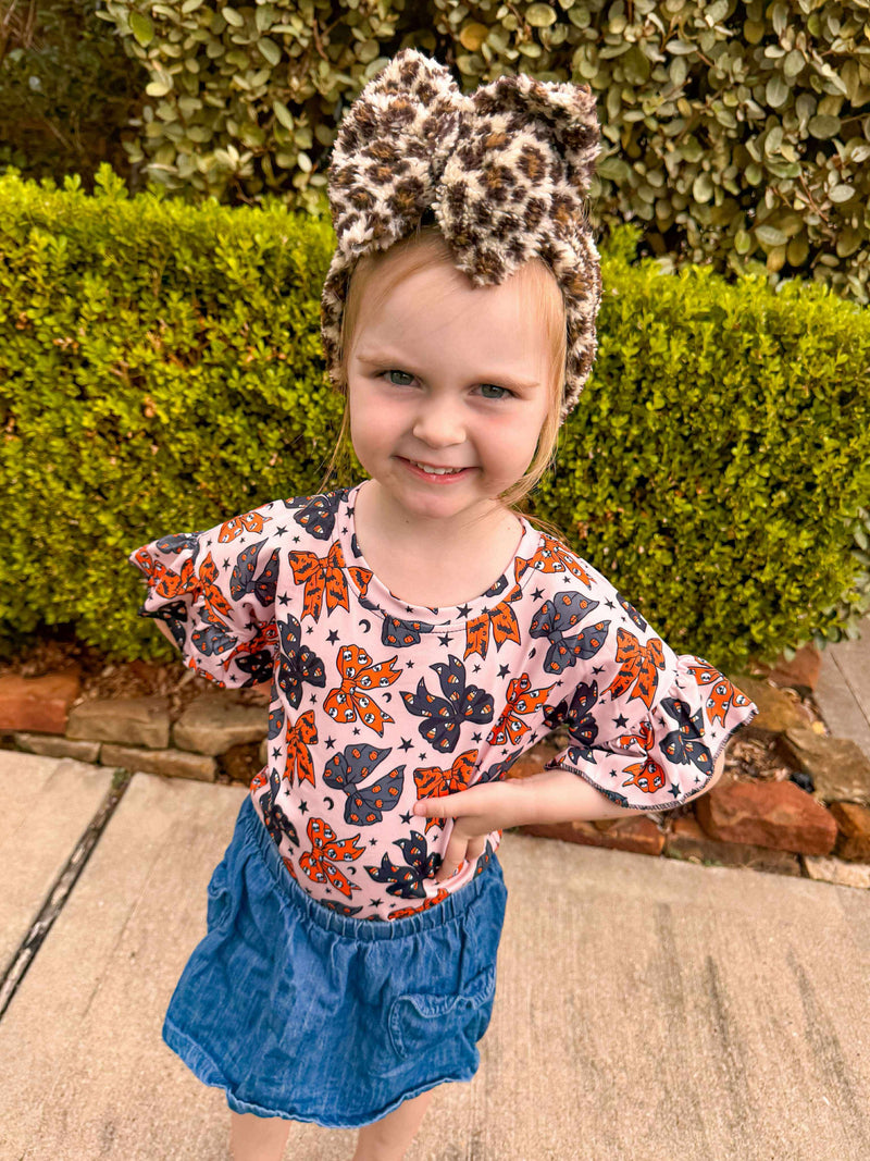Halloween bows ruffle top