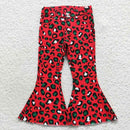 Red and green leopard bell jeans