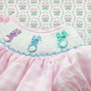 Smocked Pink Bunny Bubble