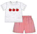 Back to School Blue Gingham Apple Collection | Girls Dress, Girls Short Set & Boys Short Set | Bossier City, LA