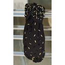Black & Gold Confetti Beaded Top Knot Headband