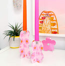 Wavy Daisy acrylic candle holders