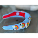 Rainbow Pencil & Heart Seed Beaded Top Knot Headband | Girls Back to School Boutique Headband | Bossier City, LA
