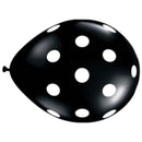 11" Latex Balloon Black Polka Dot (10 Pack)