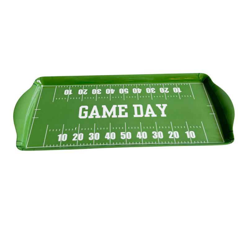 Green Football GameDay Melamine Tray for Appetizers & Tailgate Parties