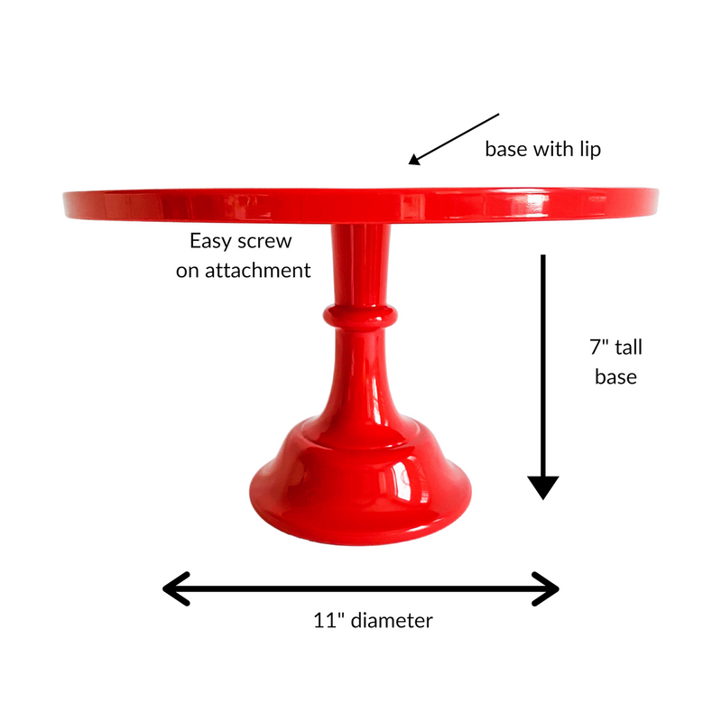 Red Melamine Pedestal Cake Stand