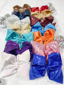 6.5" Sequin Texas Size Hair Bows | Alligator Clip