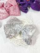 6.5" Sequin Texas Size Hair Bows | Alligator Clip