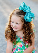 6.5" Sequin Texas Size Hair Bows | Alligator Clip