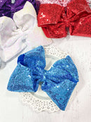 6.5" Sequin Texas Size Hair Bows | Alligator Clip
