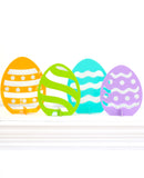 Lime, turquoise, yellow, and lavender acrylic Easter egg standing decor