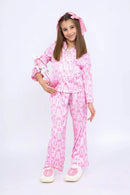 Nutcracker Long Sleeve Pajama Pant Set – Light Pink Satin Girls Pajamas