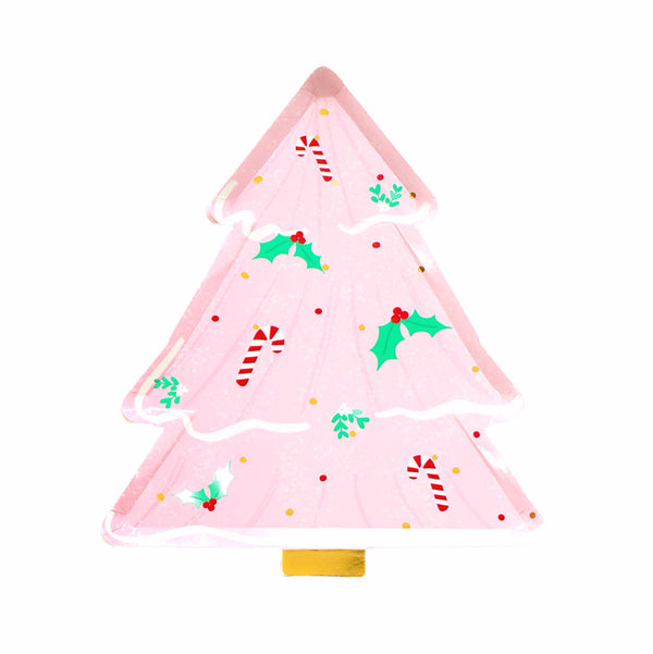 Pink tree dessert plate