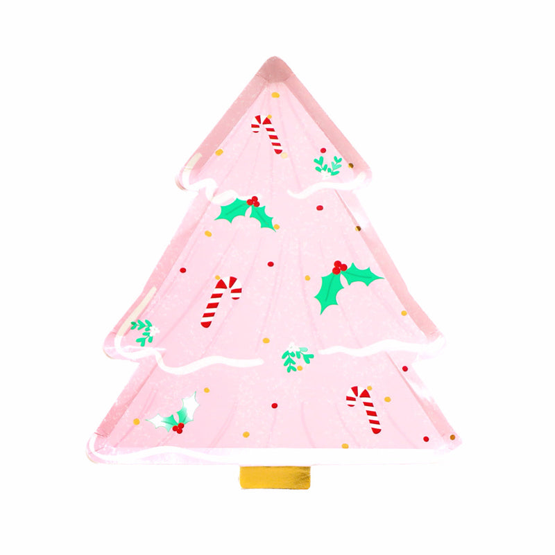 Pink tree dessert plate