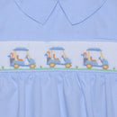Golf Cart Smocked Bubble – Blue