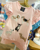 Sequin Puppy Appliqué Girls Shirt – Pink Dog Boutique Top