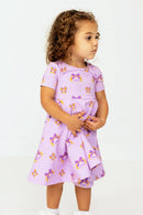 Purple & Gold Game Day Twirl Dress & Shorts Set