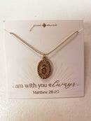 “I Am With You Always” Shield Cross Necklace