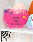 Iridescent and pink acrylic cauldron memo board Halloween decor