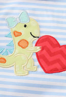 Valentine Dino Ruffle Romper