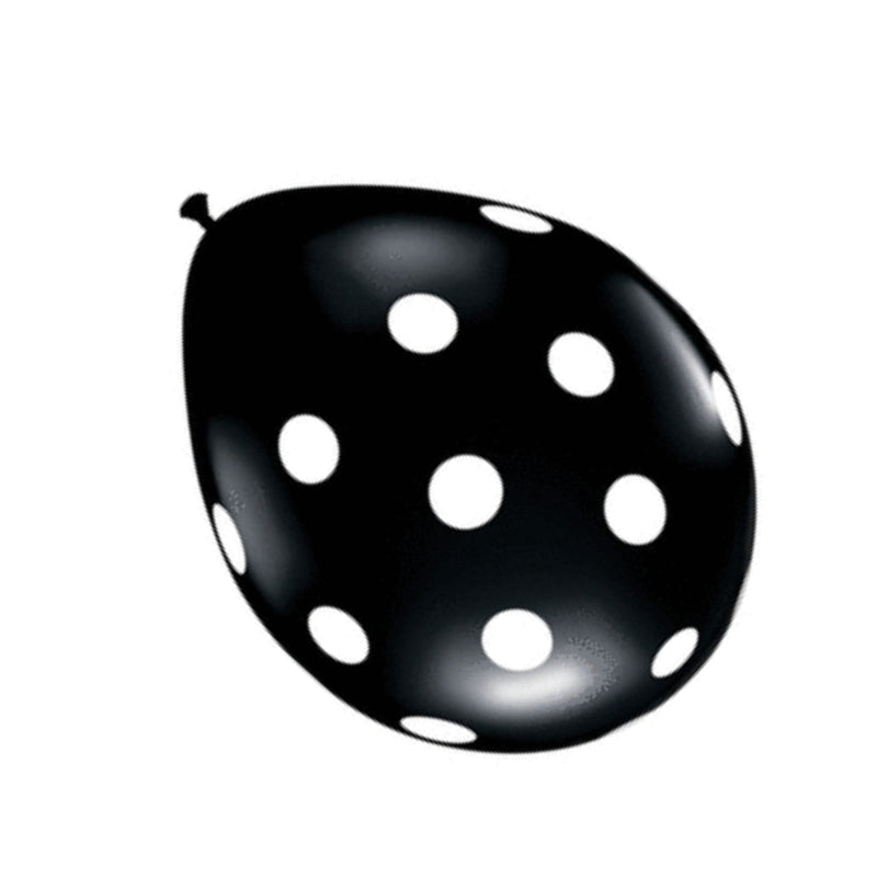 11" Latex Balloon Black Polka Dot (10 Pack)