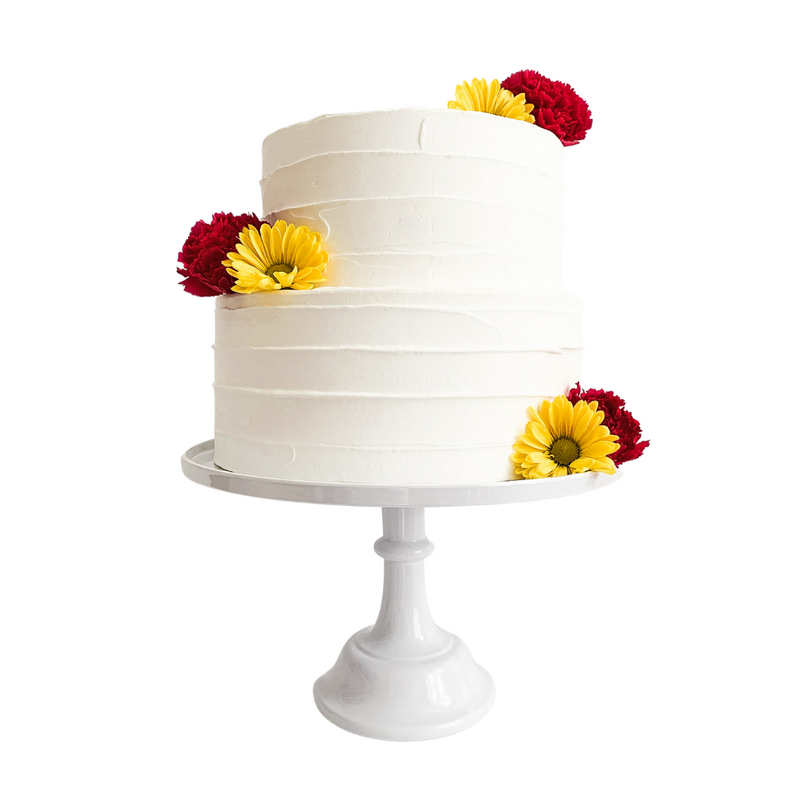 White Melamine Pedestal Cake Stand