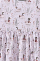 Premium green mallard print bamboo dress