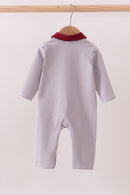 Premium Maroon Mississippi bulldog embroidery romper