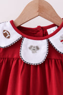 Premium Maroon Alabama elephant football embroidery gingham pants set