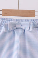 Premium Blue&white stripe bow shorts